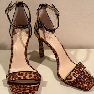 Vince Camuto Cow Fur Animal Print Heels